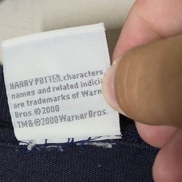 Vintage Harry Potter Quidditch Gryffindor House T Shirt Size L Warner Bros Blue - Picture 4 of 6